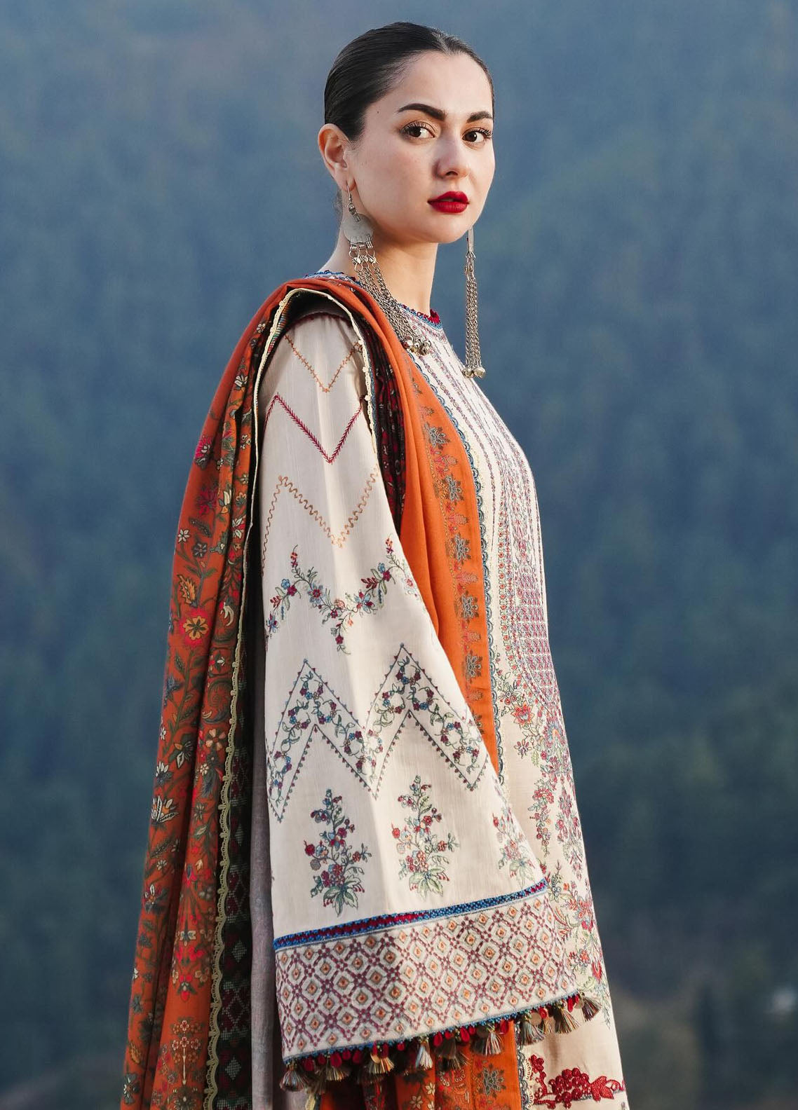 Hussain Rehar Unstitched Winter Shawl Collection 2024 Almas