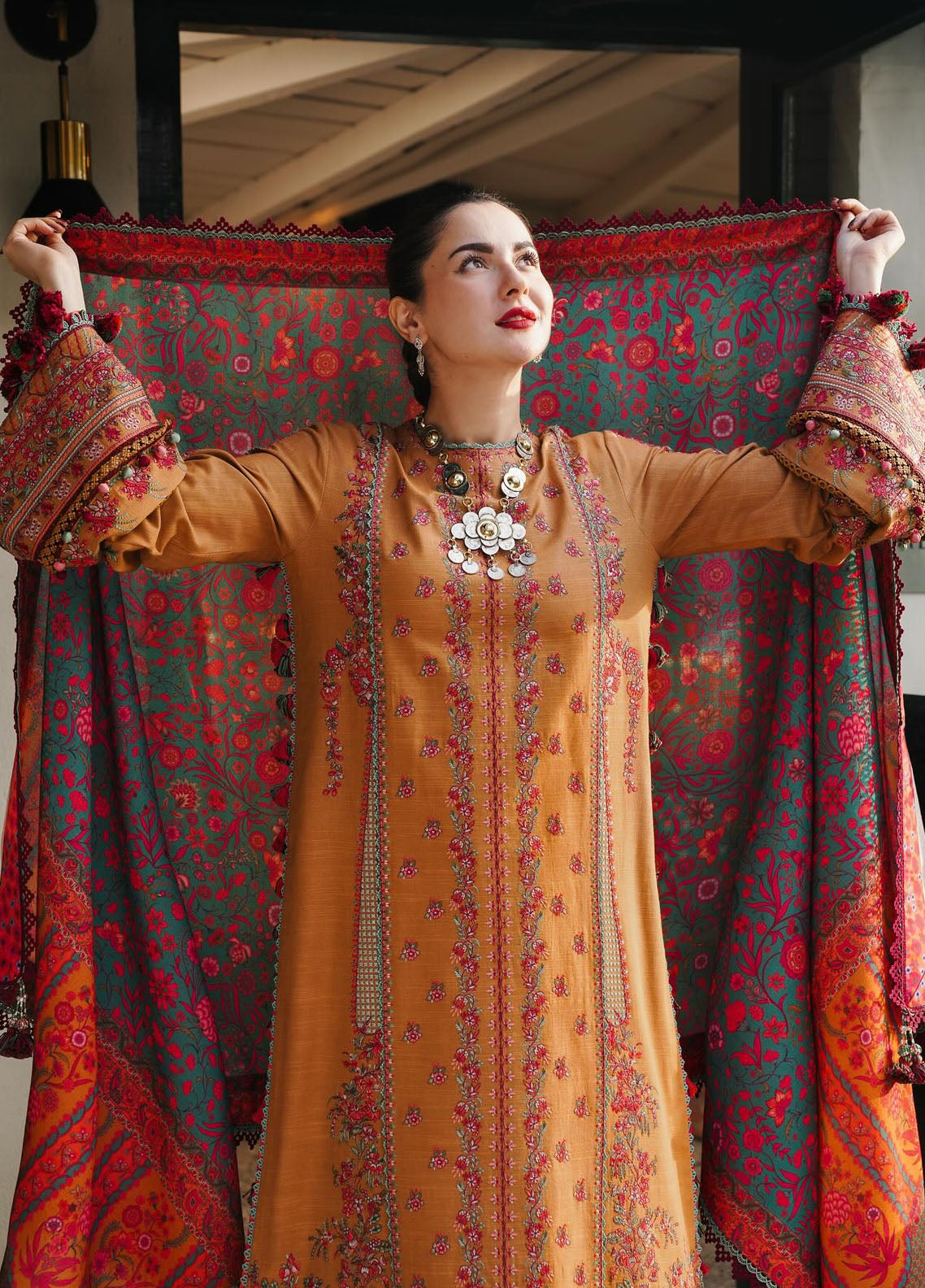 Hussain Rehar Unstitched Winter Shawl Collection 2024 Horain