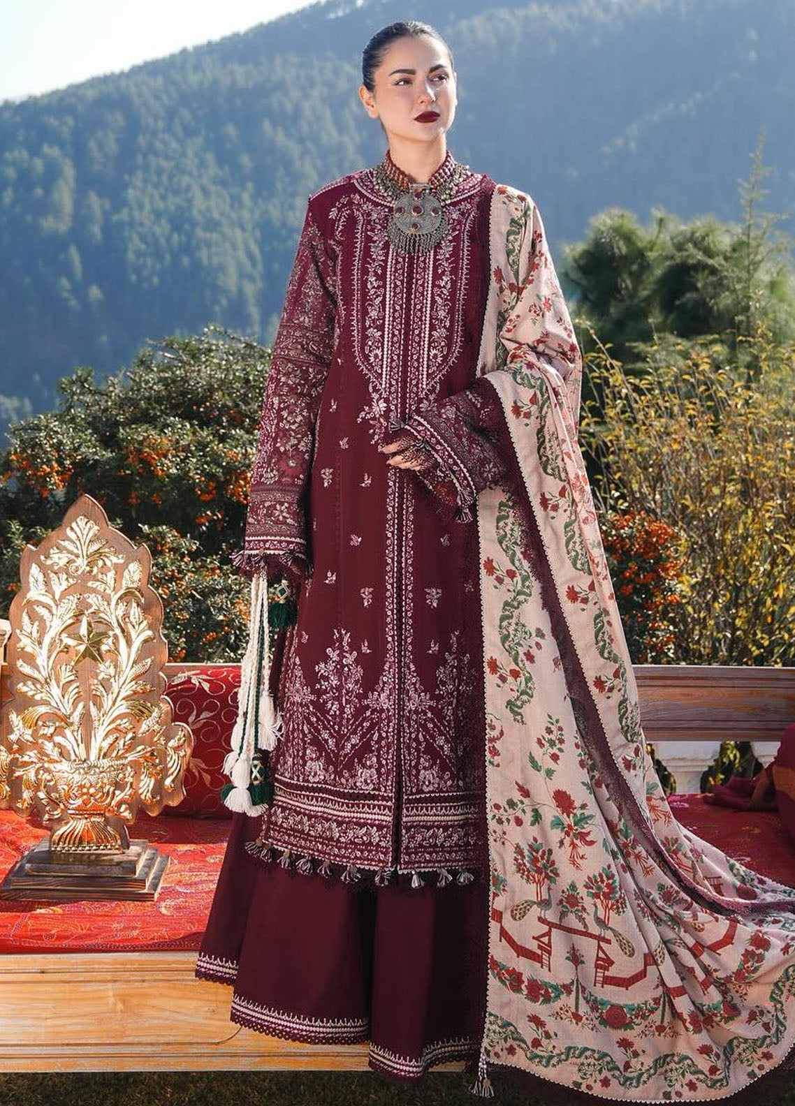 Hussain Rehar Unstitched Winter Shawl Collection 2024 Zaran