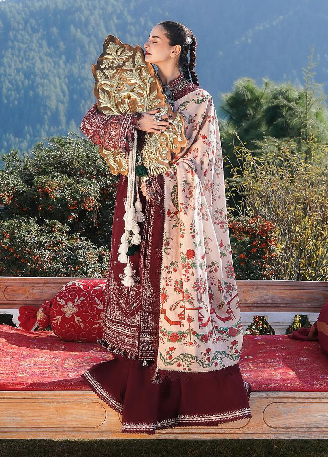 Hussain Rehar Unstitched Winter Shawl Collection 2024 Zaran