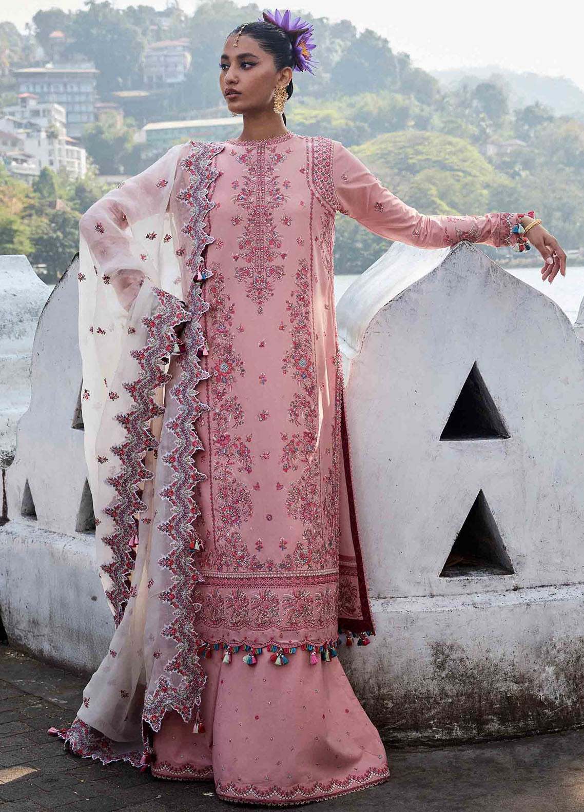 Hussain Rehar Embroidered Lawn Suit Unstitched 3 Piece HRR25LL D-07 Peaar