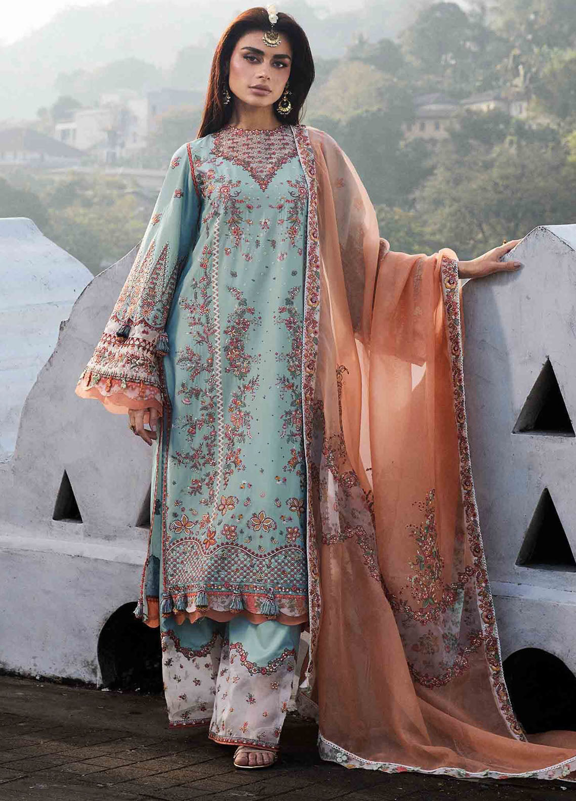 Hussain Rehar Embroidered Lawn Suit Unstitched 3 Piece HRR25LL D-12 Malibu