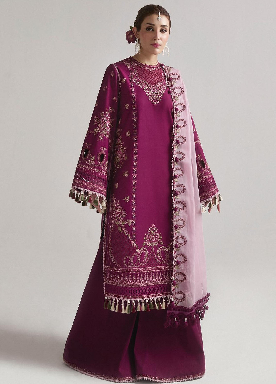 Hussain Rehar Spring Summer Lawn Eid Edit 2024 Sangria