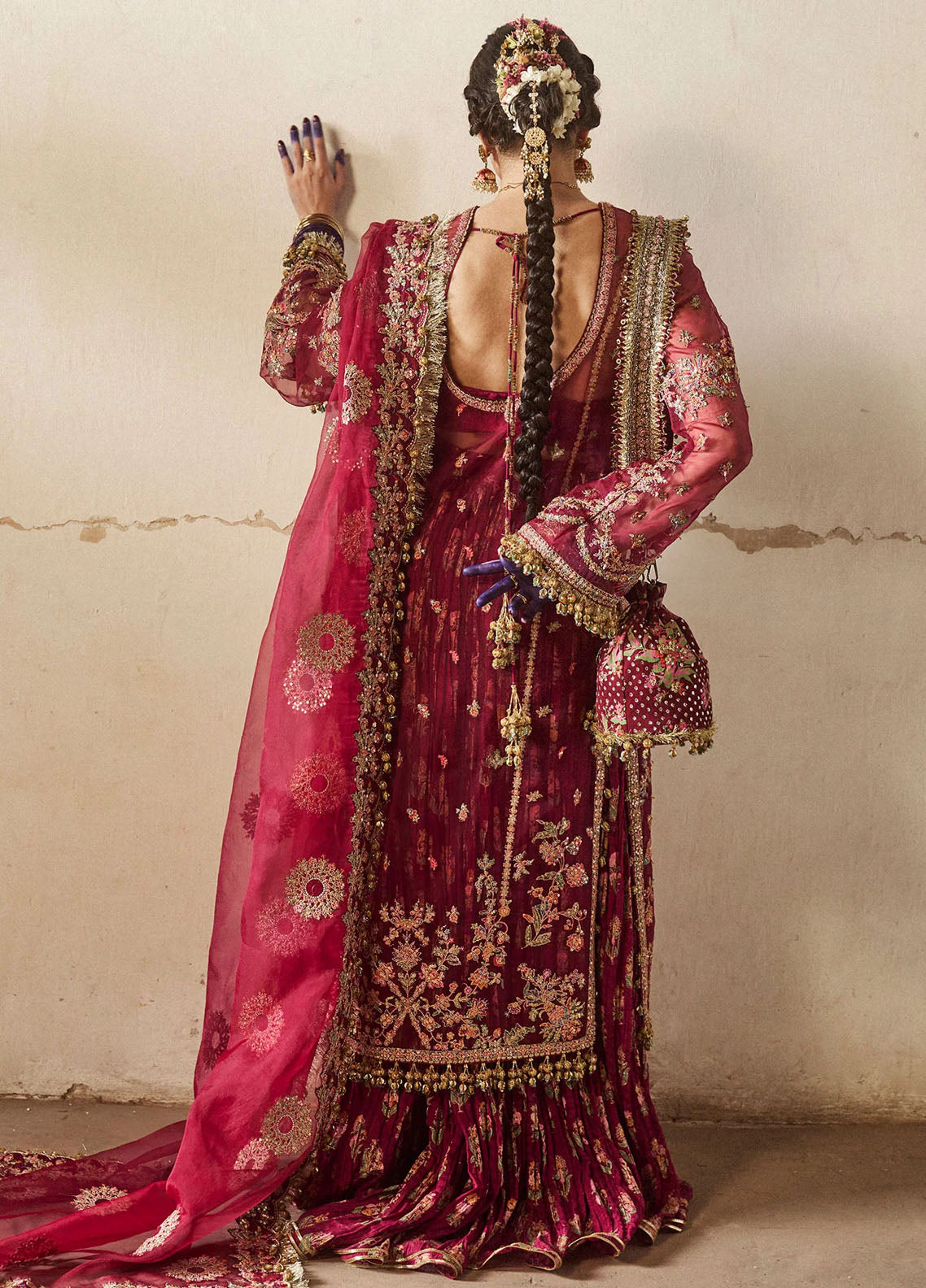 Hussain Rehar Embroidered Organza Suit Unstitched 3 Piece HRR24F Aabni - Formal Collection