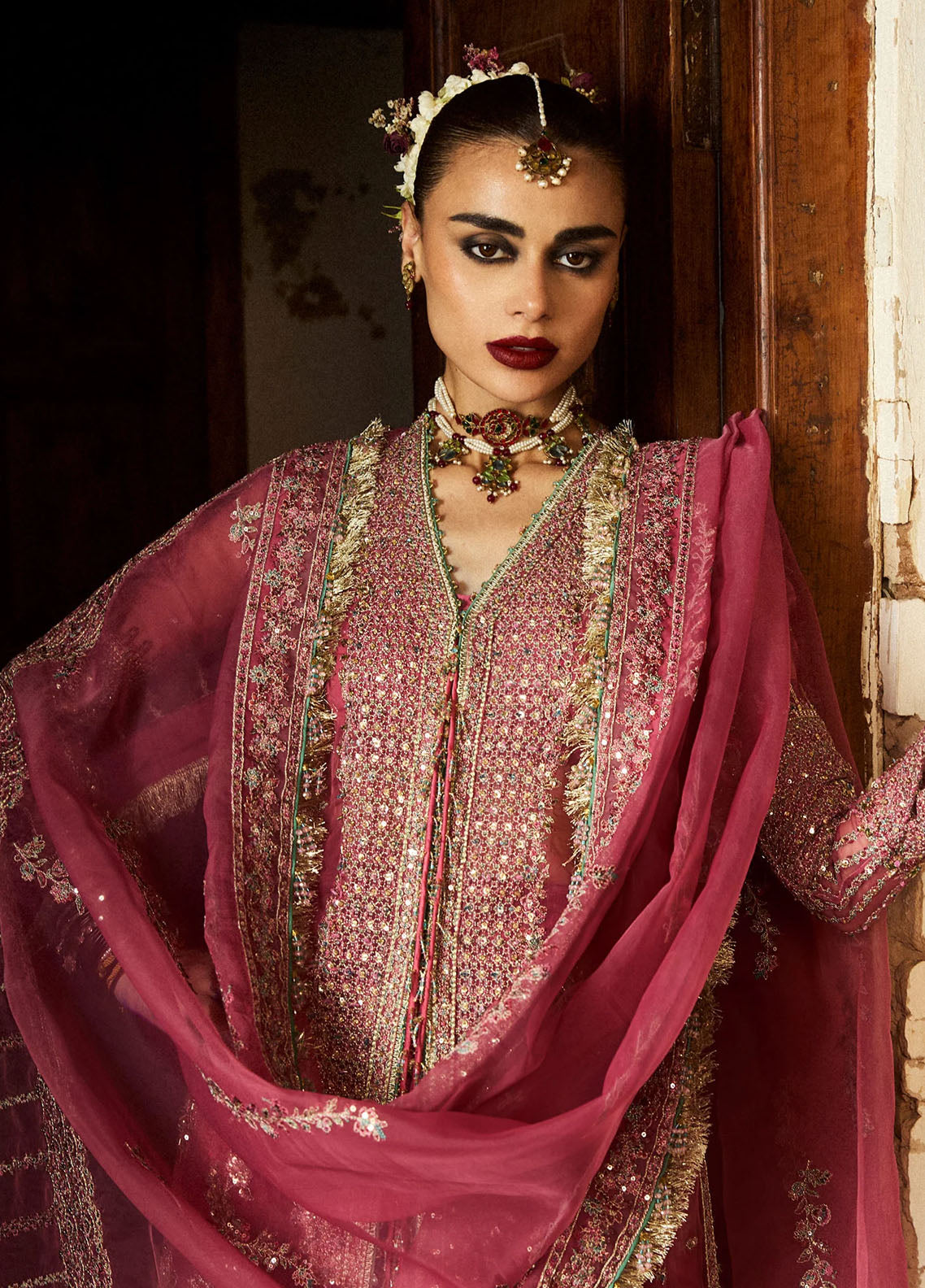 Hussain Rehar Embroidered Organza Suit Unstitched 3 Piece HRR24F Marjani - Formal Collection