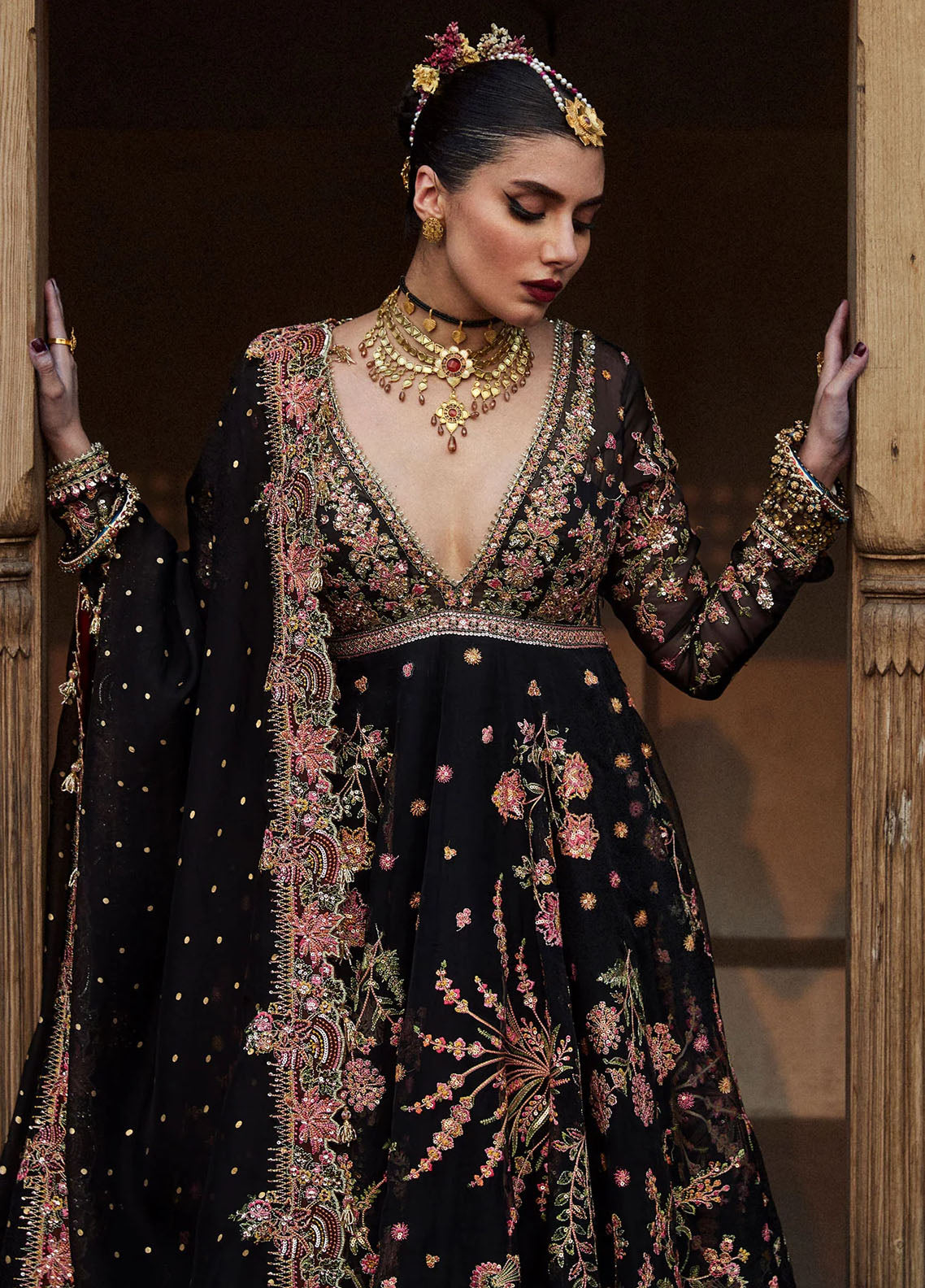 Hussain Rehar Embroidered Organza Suit Unstitched 3 Piece HRR24F Pathaar - Formal Collection