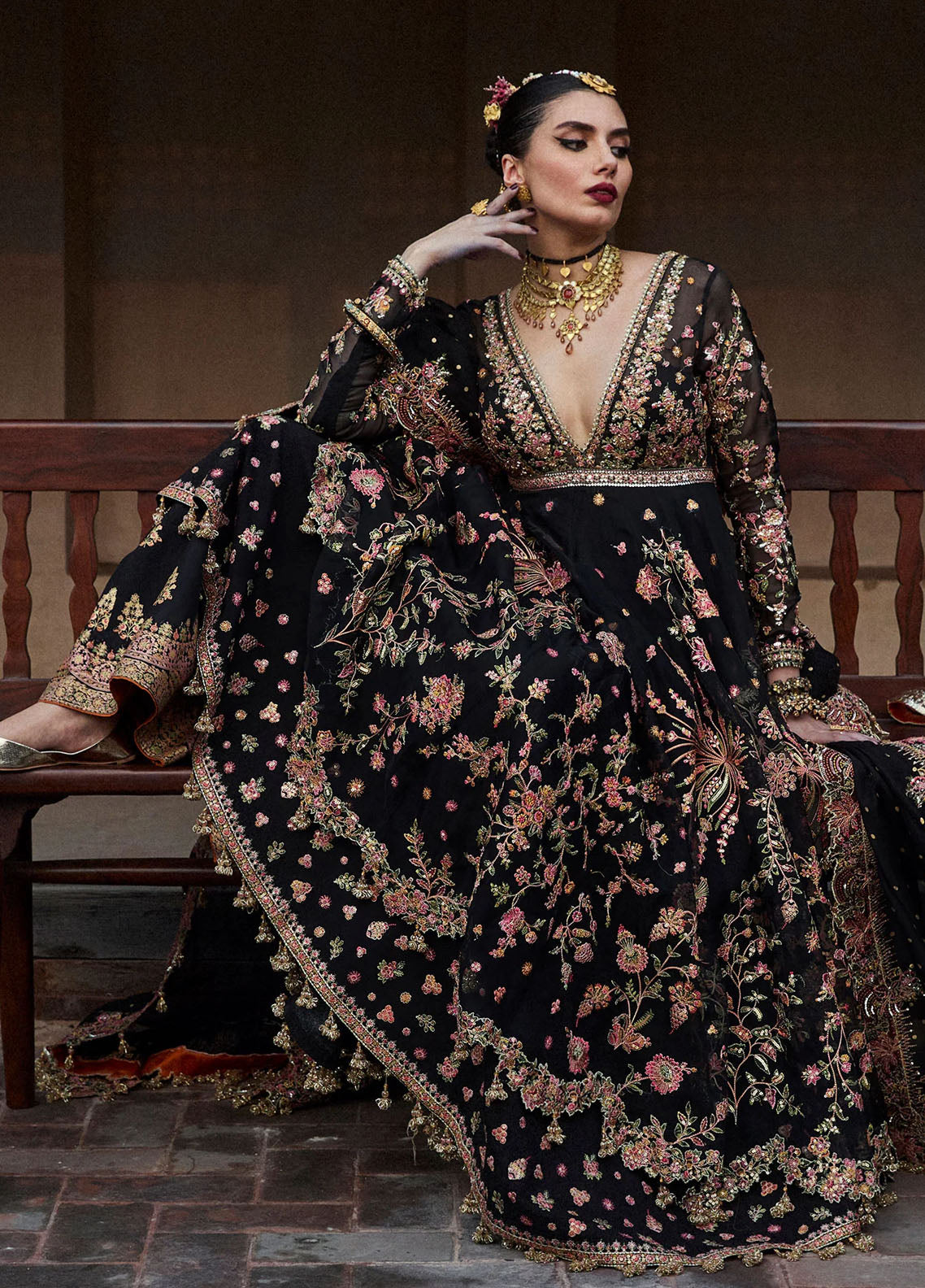 Hussain Rehar Embroidered Organza Suit Unstitched 3 Piece HRR24F Pathaar - Formal Collection