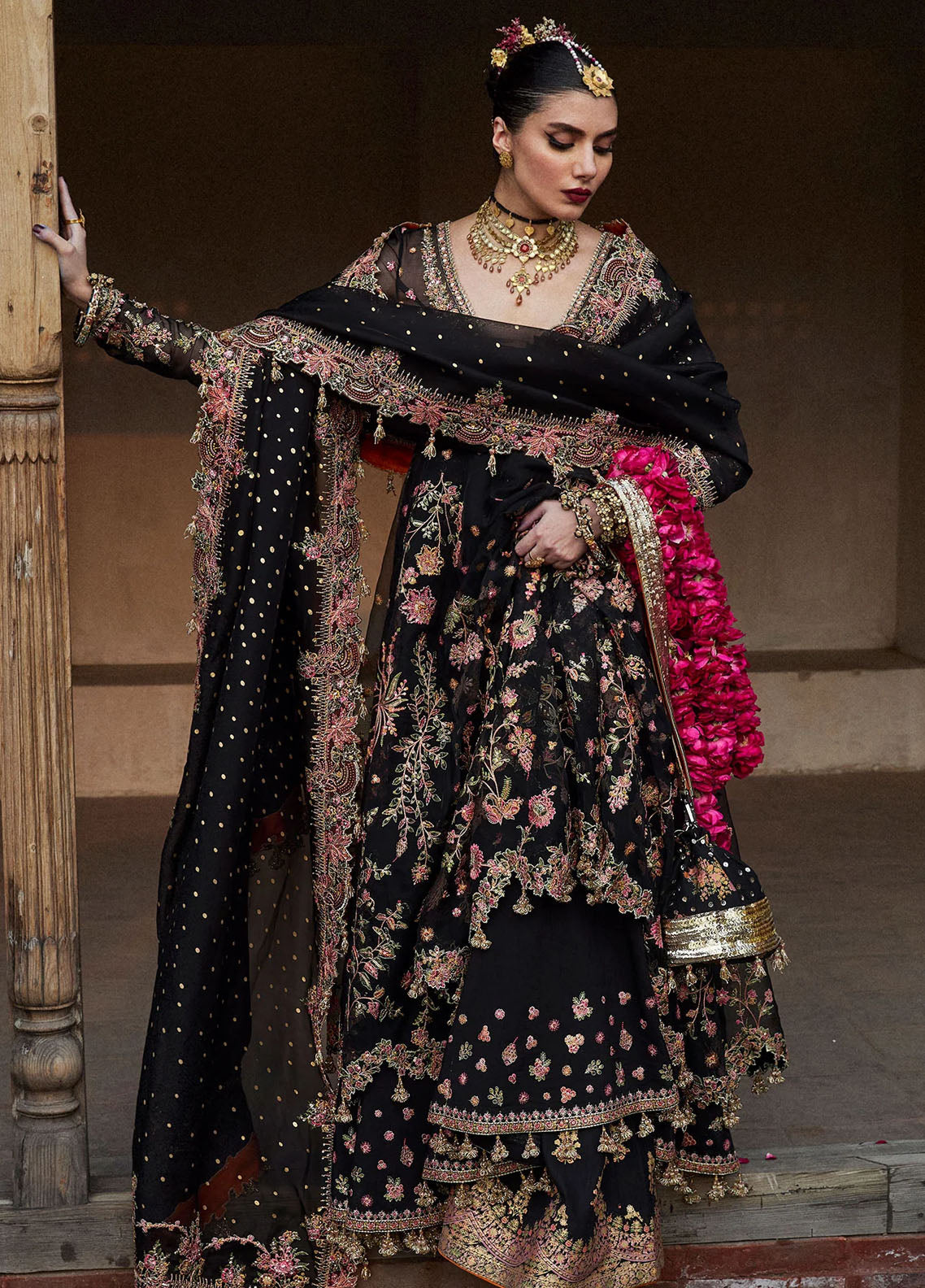 Hussain Rehar Embroidered Organza Suit Unstitched 3 Piece HRR24F Pathaar - Formal Collection