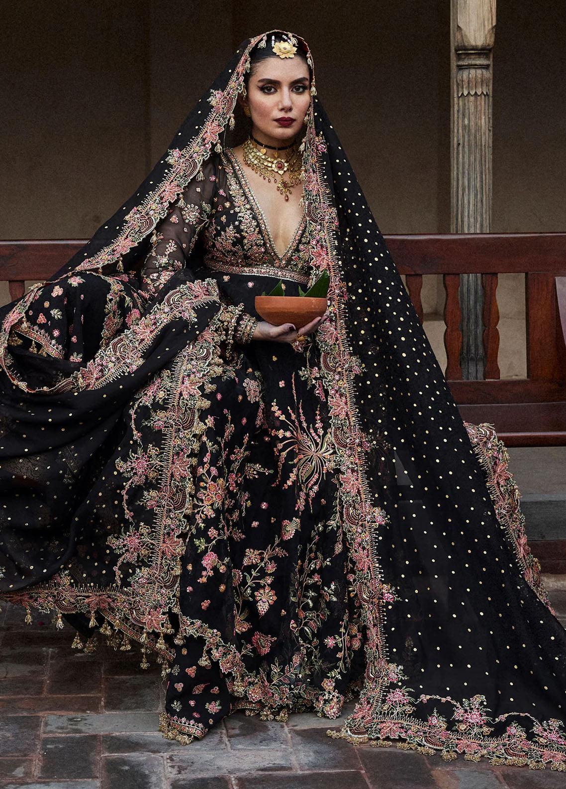 Hussain Rehar Embroidered Organza Suit Unstitched 3 Piece HRR24F Pathaar - Formal Collection