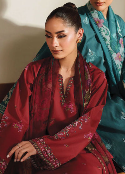 Ilara by Seran Embroidered Cambric Suits Unstitched 3 Piece SN25IC D-02 Sorrel