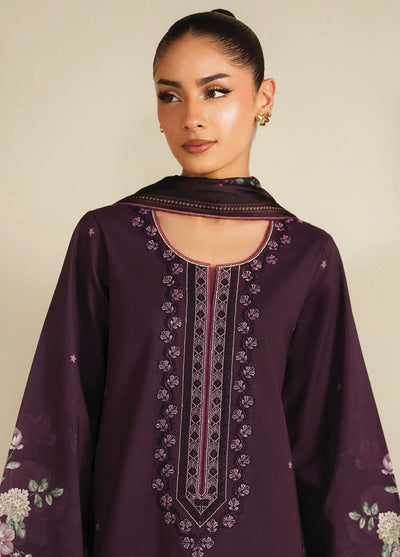 Ilara by Seran Embroidered Cambric Suits Unstitched 3 Piece SN25IC D-07 Plumora