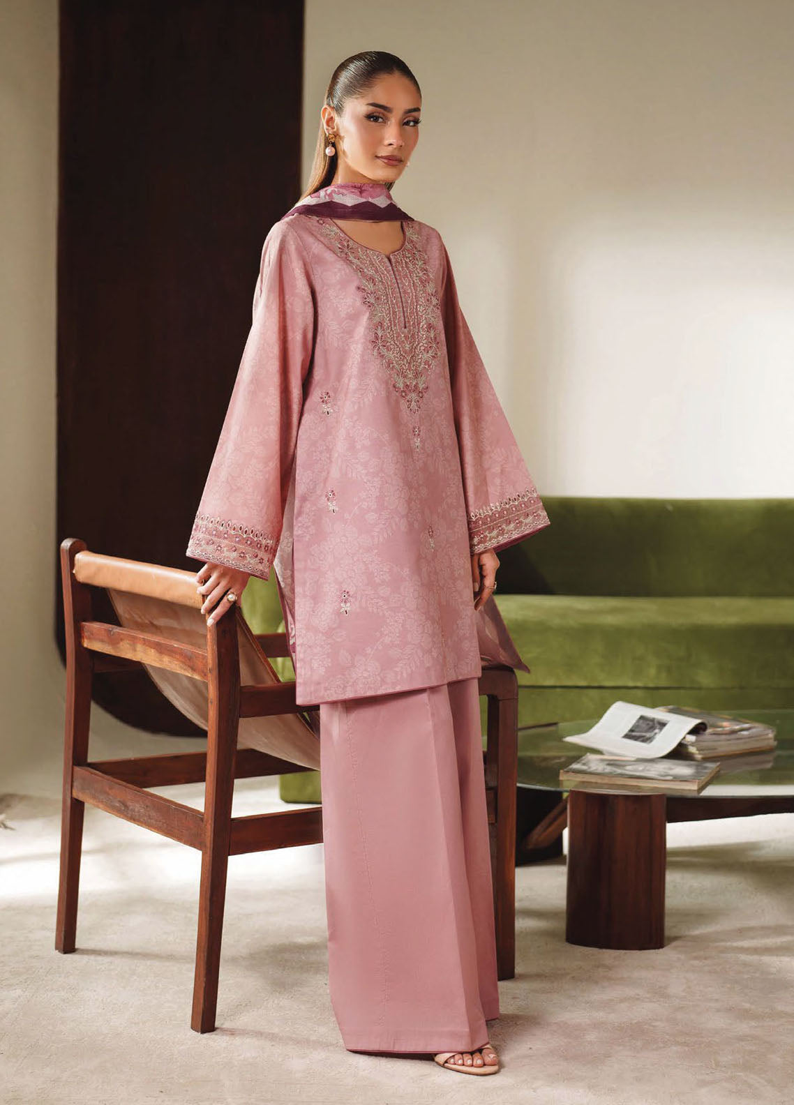 Ilara by Seran Embroidered Cambric Suits Unstitched 3 Piece SN25IC D-09 Elanora