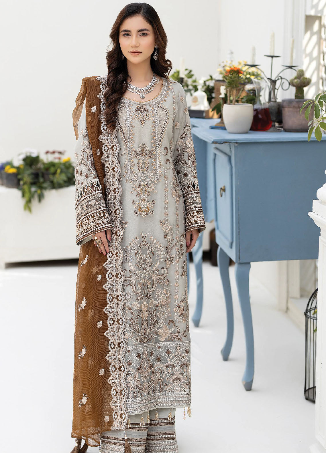 Imrozia Premium Pret Embroidered Net 4 Piece Suit IP 47 Rashk