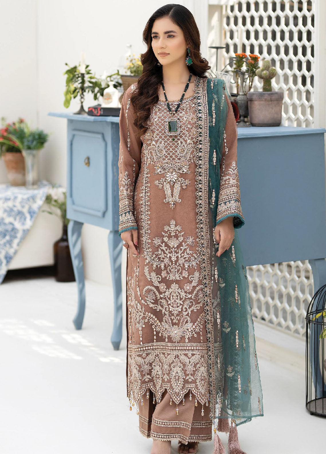 Imrozia Premium Pret Embroidered Net 4 Piece Suit IP 49 Nayab