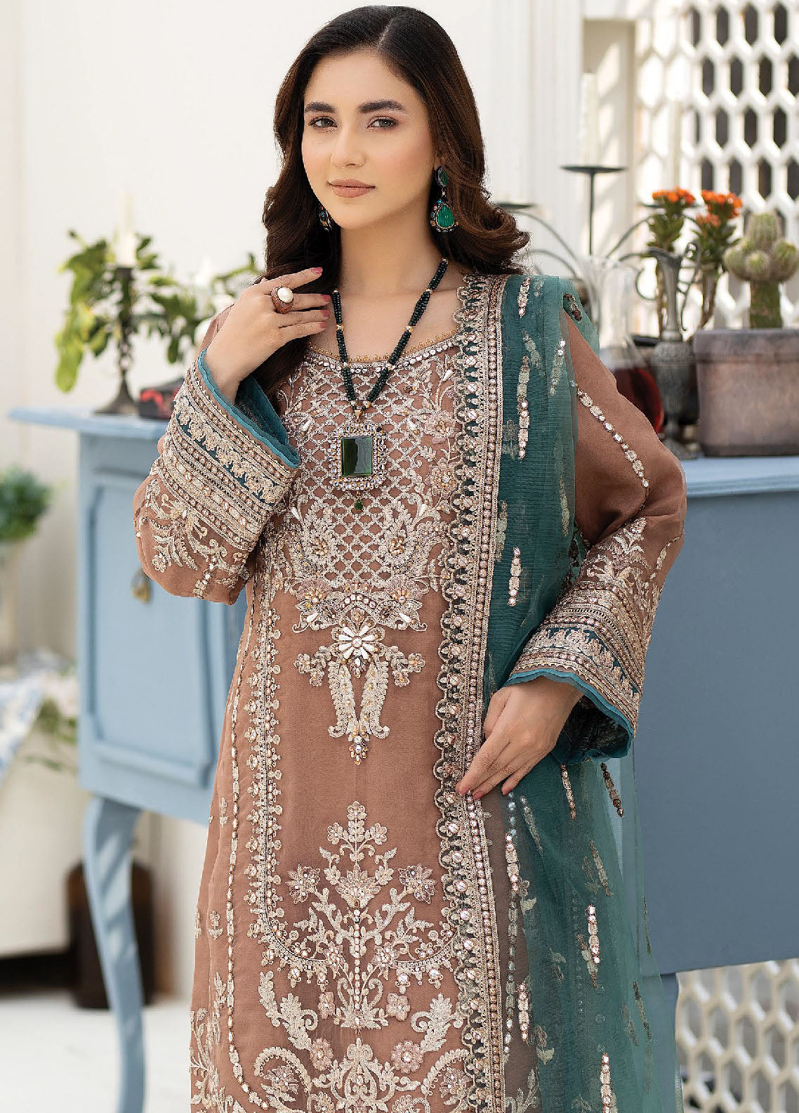 Imrozia Premium Pret Embroidered Net 4 Piece Suit IP 49 Nayab