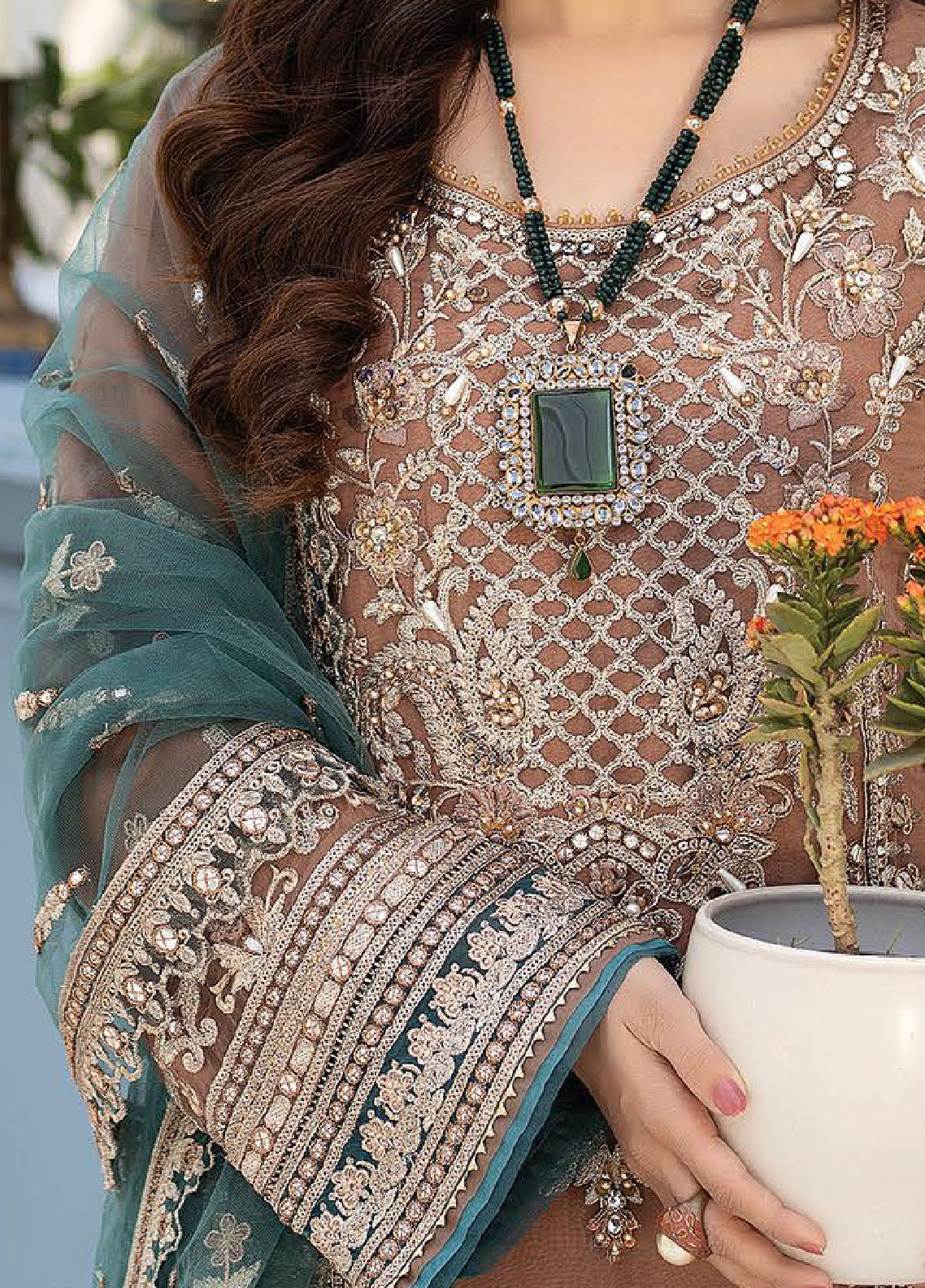 Imrozia Premium Pret Embroidered Net 4 Piece Suit IP 49 Nayab