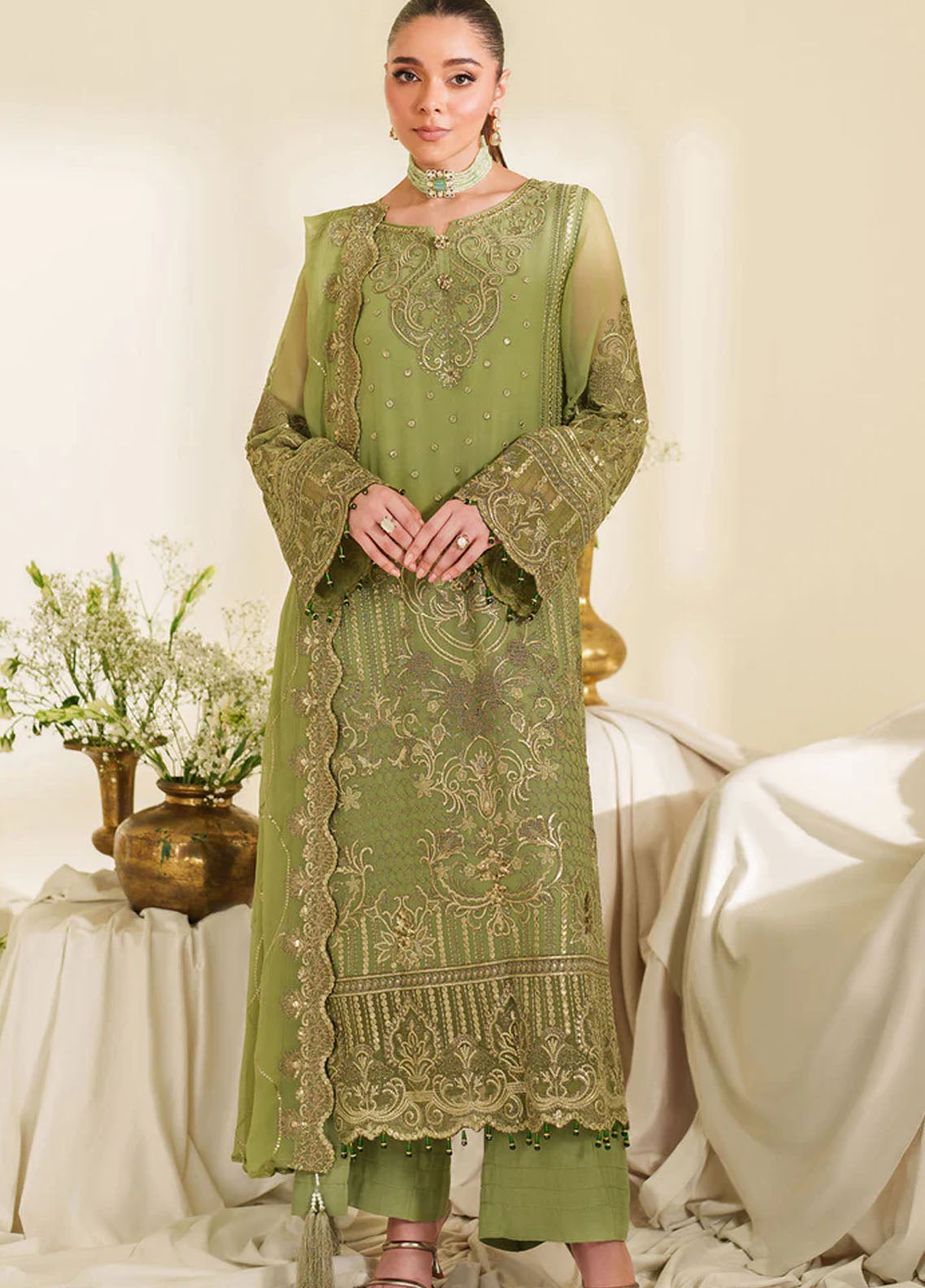 Imrozia Pret Embroidered Chiffon 3 Piece Suit M-99 Myra