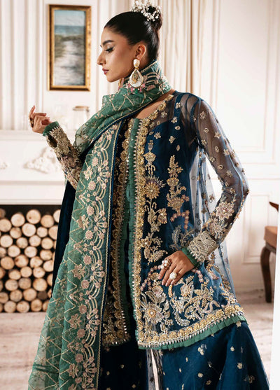 Inayat By AJR Couture Unstitched Luxury Wedding Collection 2024 D-06 Regal Sapphire