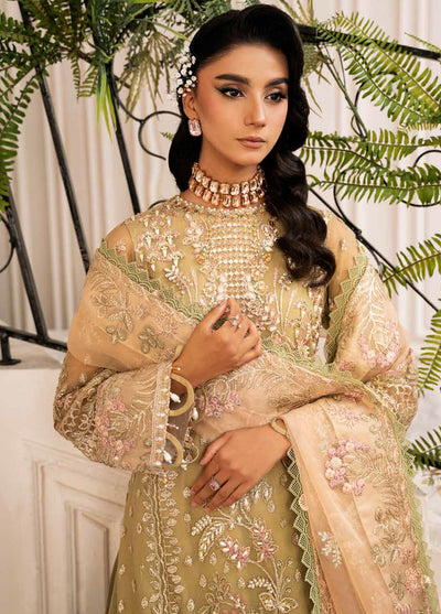 Inayat By AJR Couture Unstitched Luxury Wedding Collection 2024 D-01 Brewing Matcha