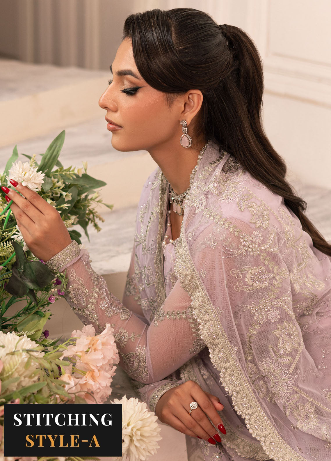 Inayat By Zarif Embroidered Net Suit Unstitched 3 Piece ZF24I ZRI-03 Mahtab - Formal Collection