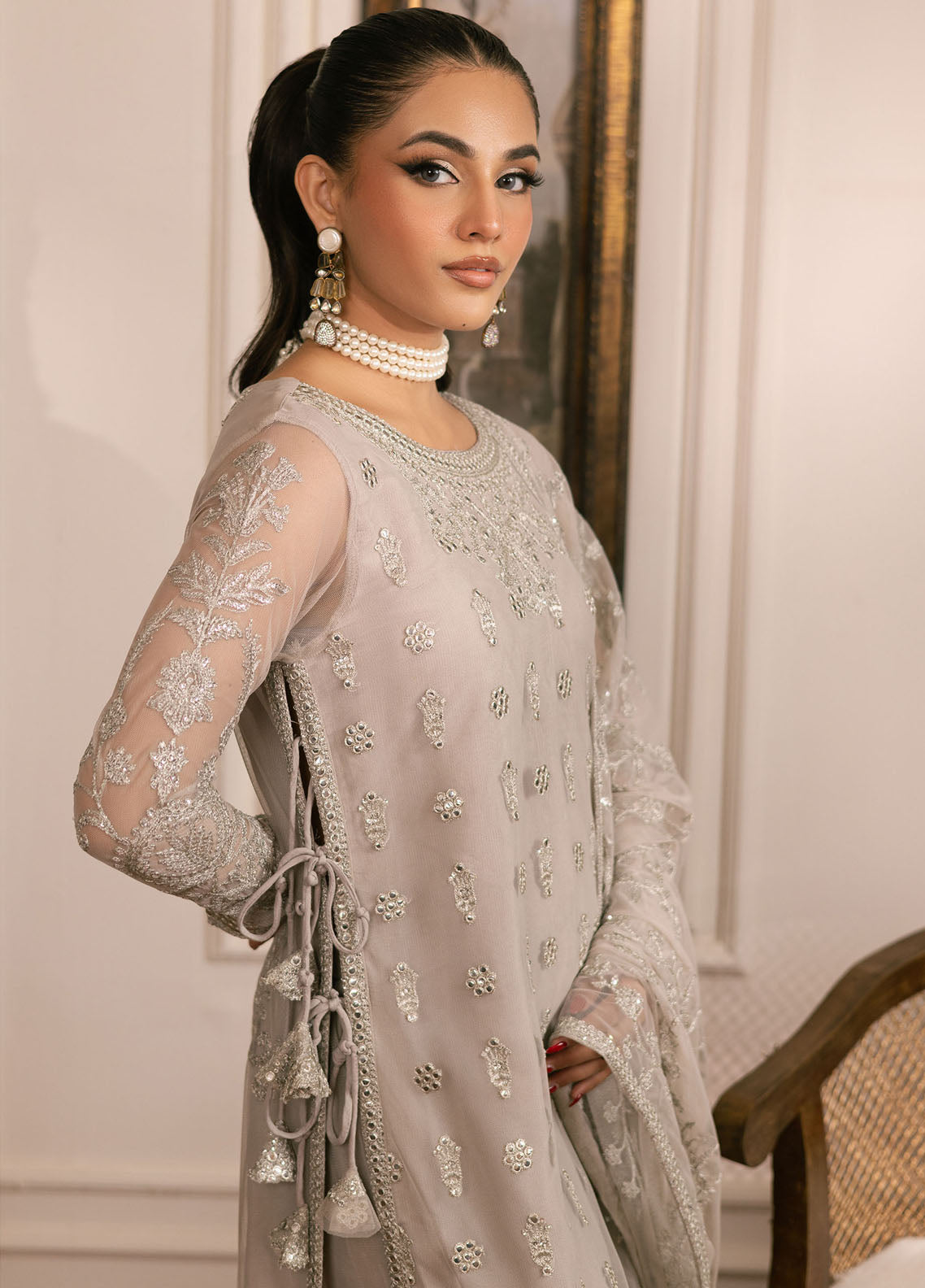 Inayat By Zarif Embroidered Net Suit Unstitched 3 Piece ZF24I ZRI-05 Dhanak - Formal Collection