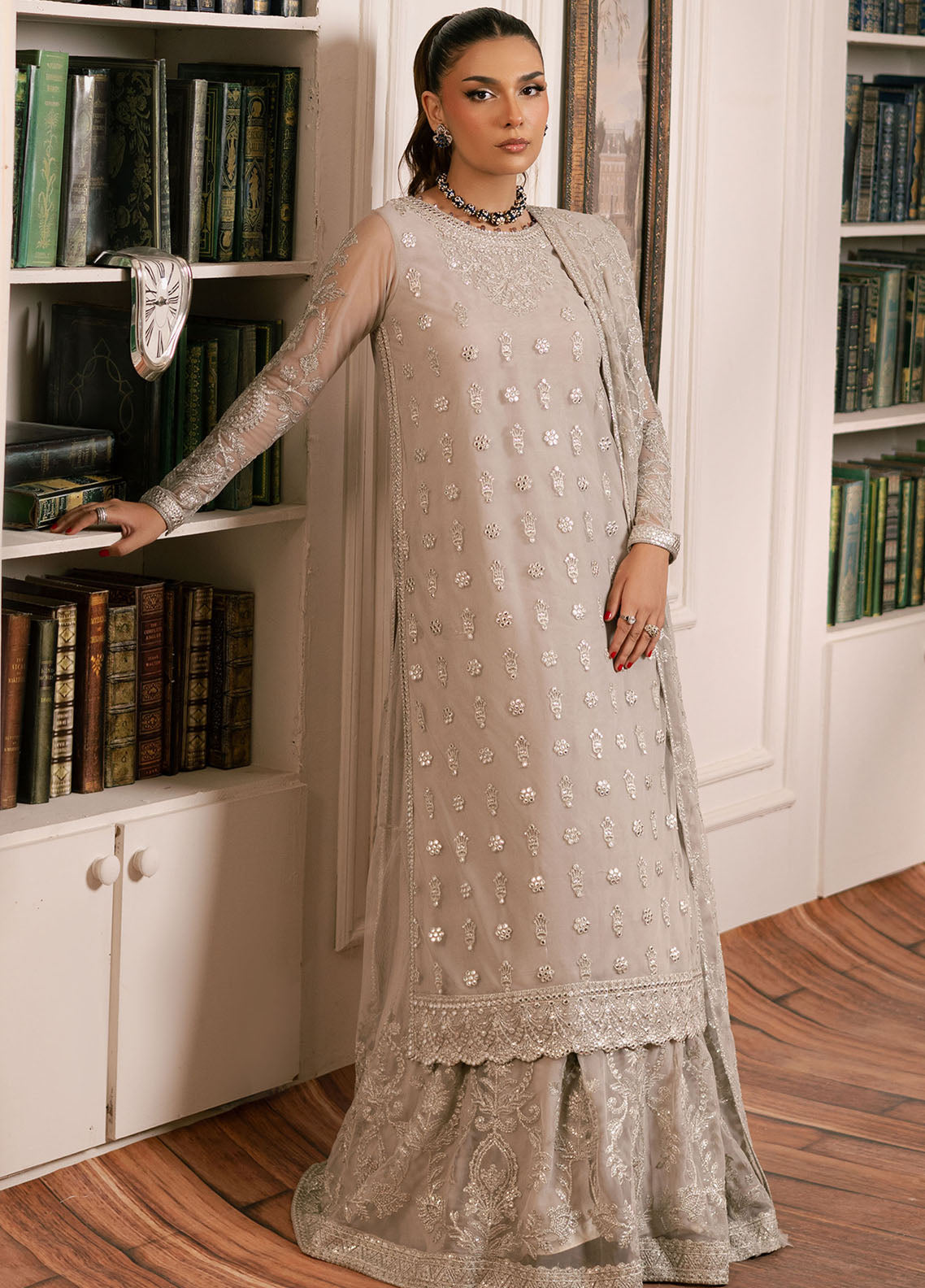 Inayat By Zarif Embroidered Net Suit Unstitched 3 Piece ZF24I ZRI-05 Dhanak - Formal Collection