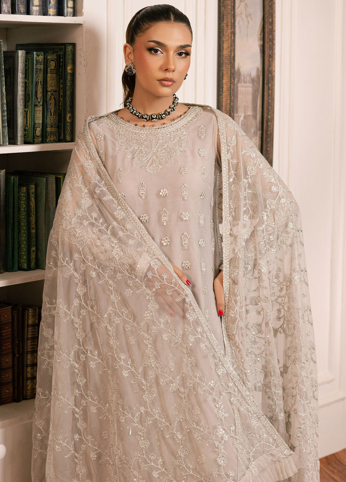 Inayat By Zarif Embroidered Net Suit Unstitched 3 Piece ZF24I ZRI-05 Dhanak - Formal Collection