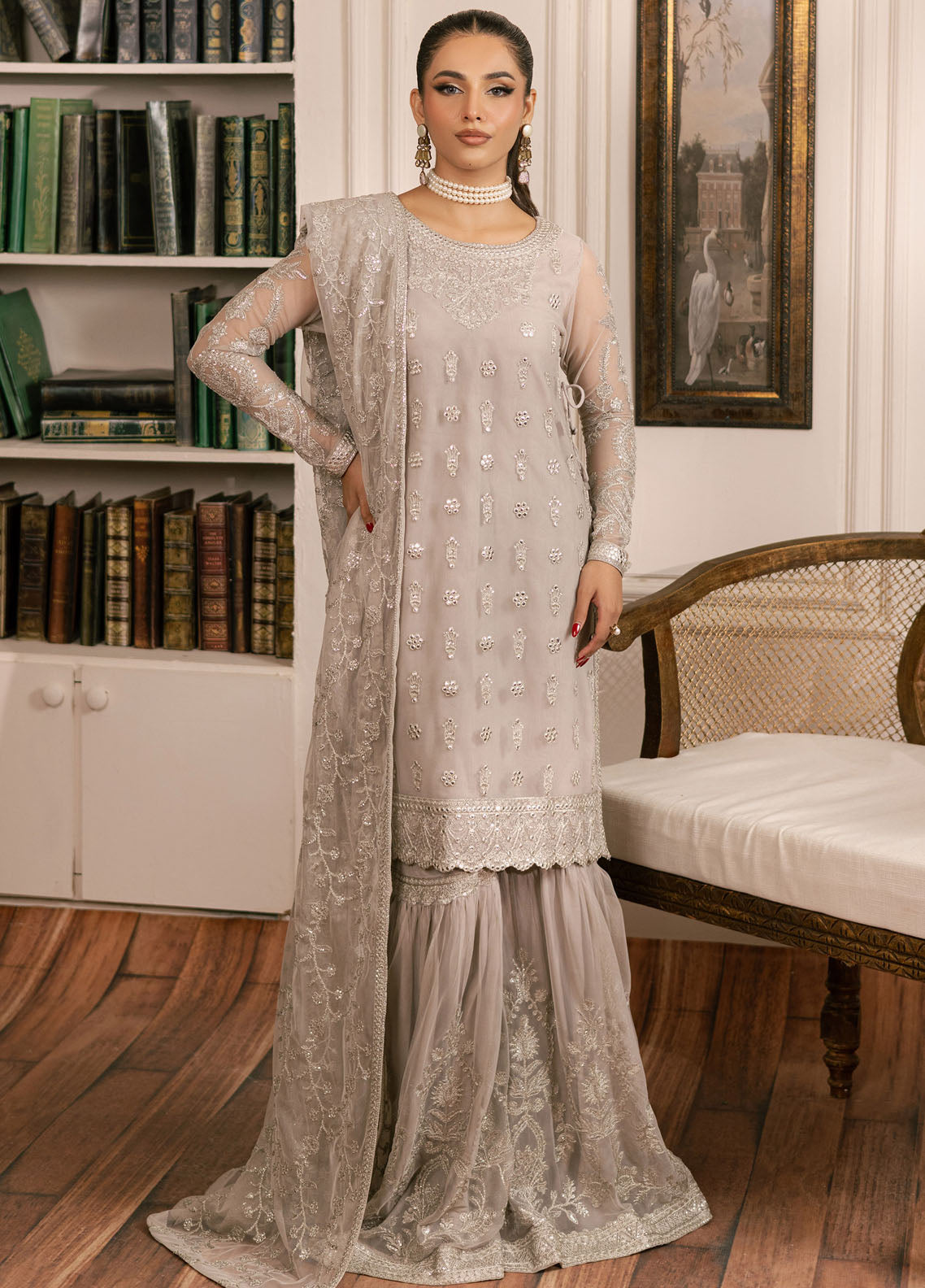 Inayat By Zarif Embroidered Net Suit Unstitched 3 Piece ZF24I ZRI-05 Dhanak - Formal Collection