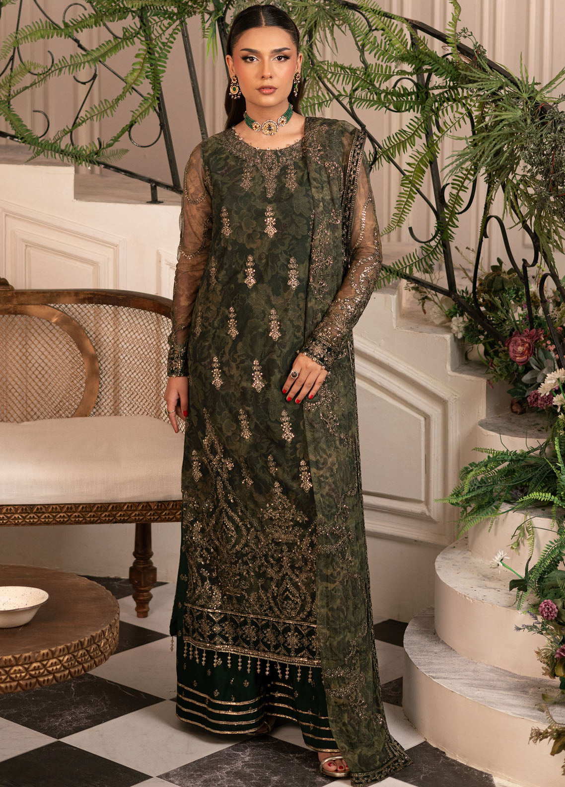 Inayat By Zarif Embroidered Net Suit Unstitched 3 Piece ZF24I ZRI-06 Fitoor - Formal Collection