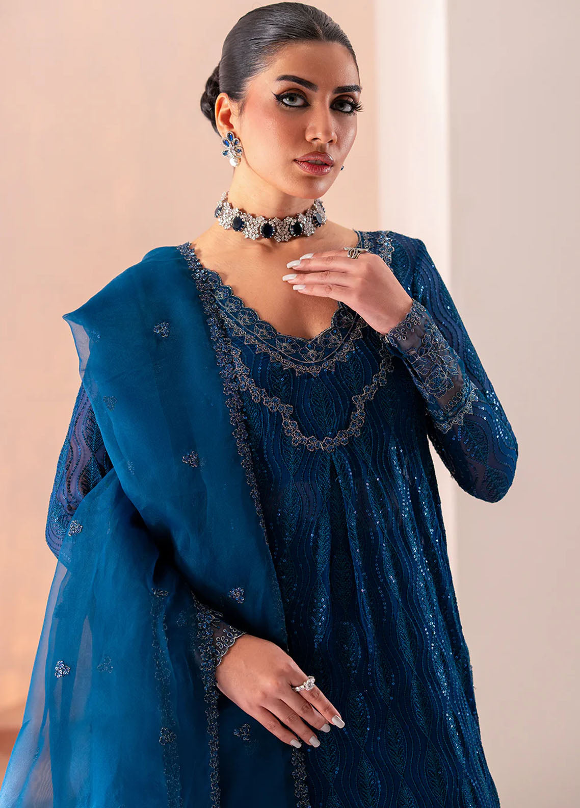 Izel Pret Embroidered Chiffon 3 Piece Suit SLC-003-Nova