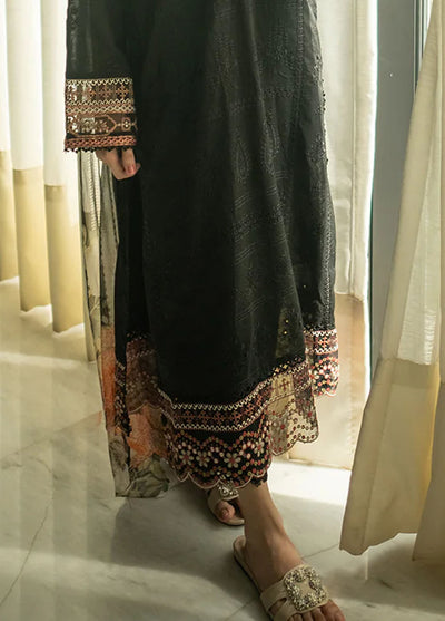 Izel Pret Embroidered Lawn 3 Piece Suit Onyx