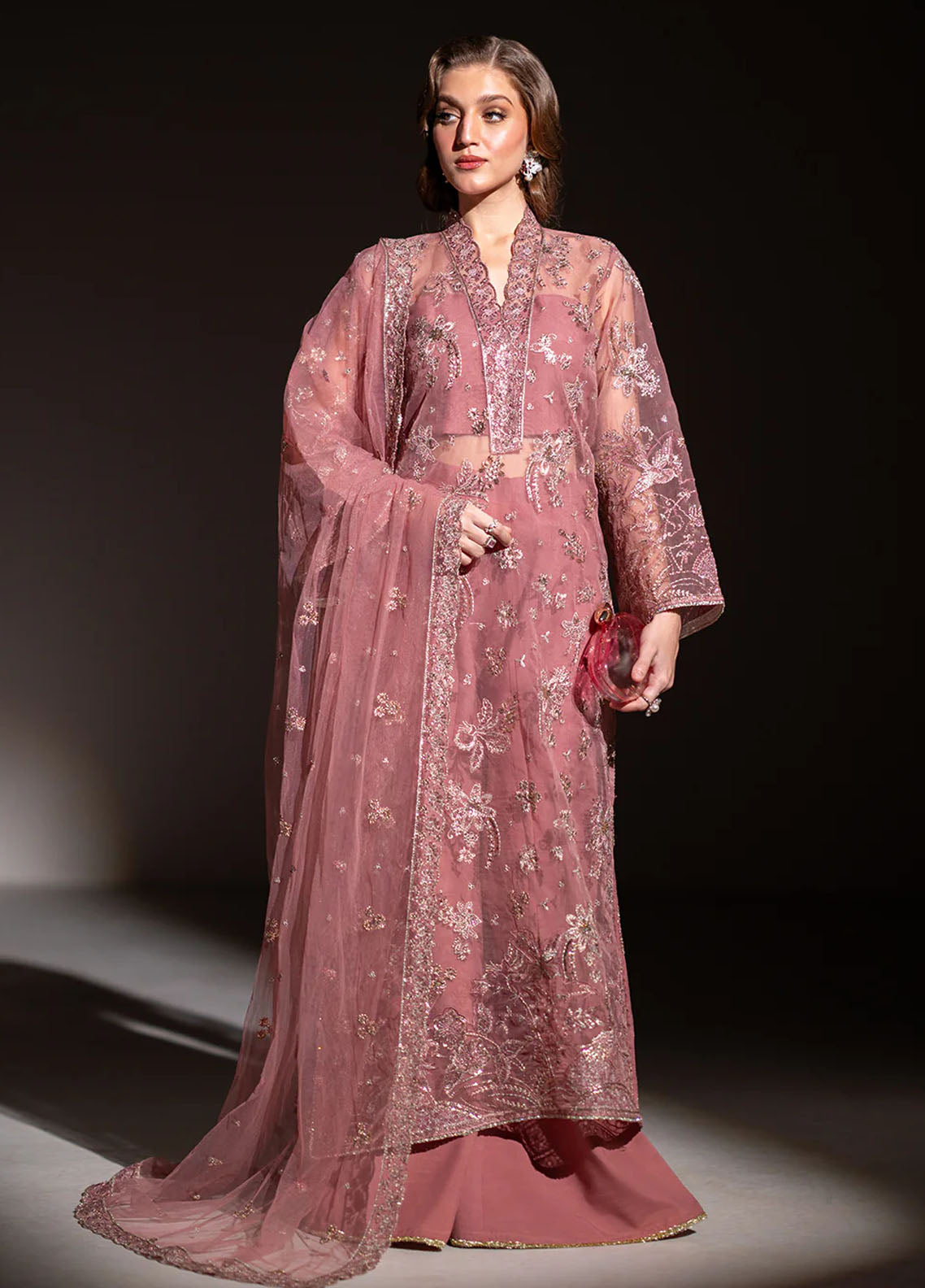 Izel Pret Embroidered Organza 3 Piece Suit SLC-010-Raya