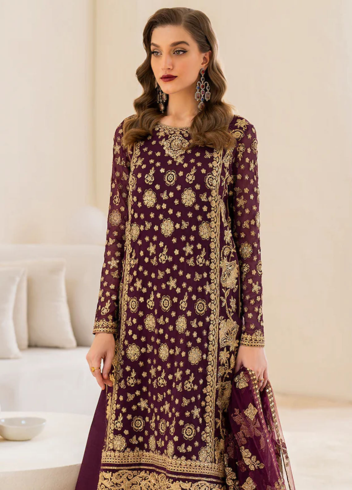 Iznik Embroidered Chiffon Suits Unstitched 3 Piece IZ24CC CC-42 - Luxury Collection