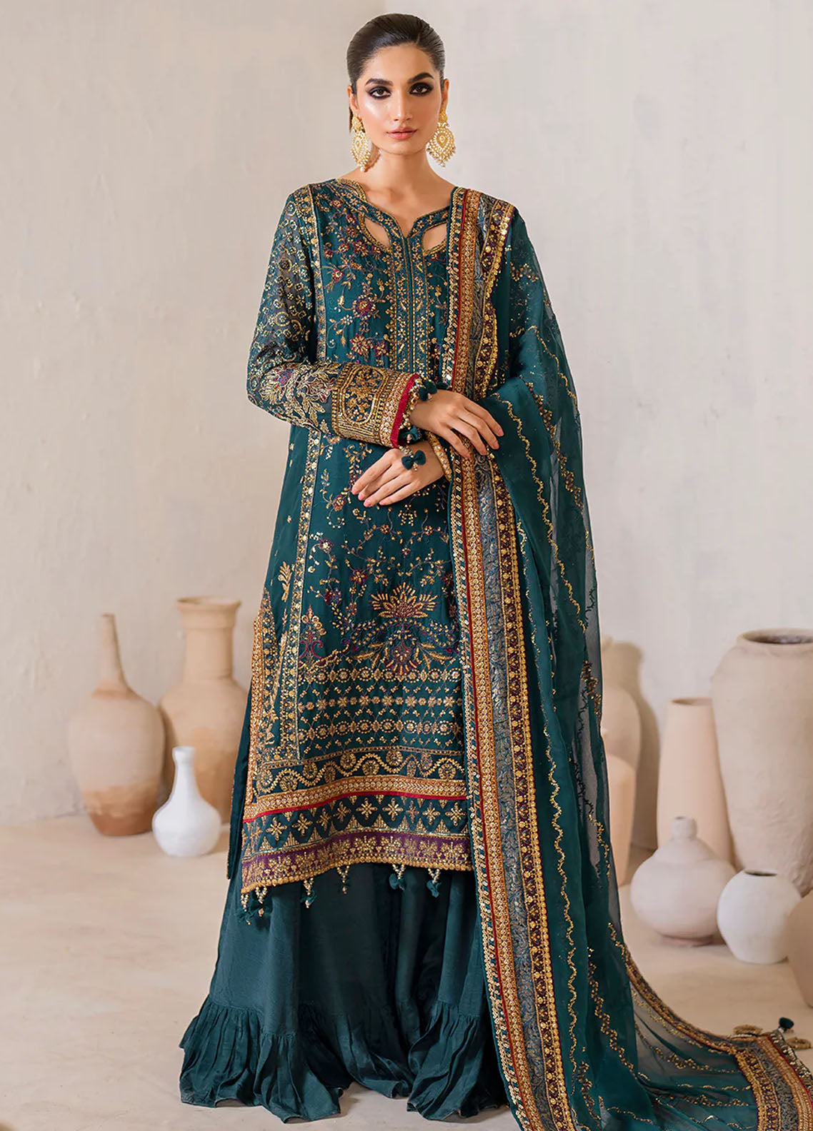 Iznik Embroidered Chiffon Suits Unstitched 3 Piece IZ24CC CC-46 - Luxury Collection