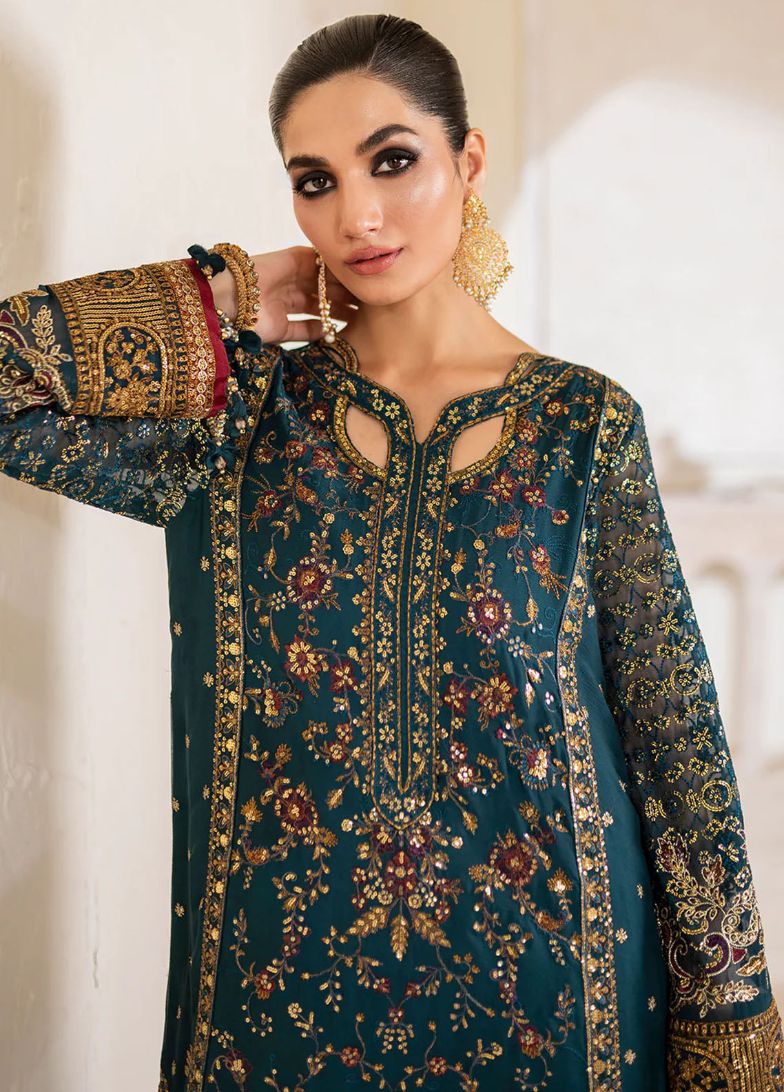 Iznik Embroidered Chiffon Suits Unstitched 3 Piece IZ24CC CC-46 - Luxury Collection