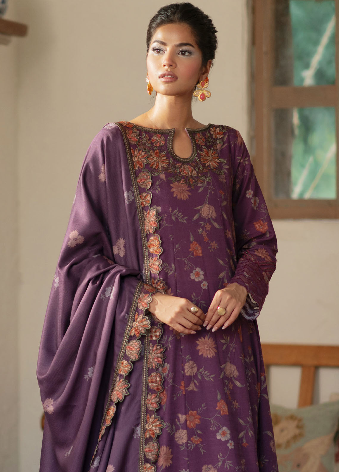 Iznik Embroidered Khaddar Suit Unstitched 3 Piece IZ24PW IPK-01 - Winter Collection