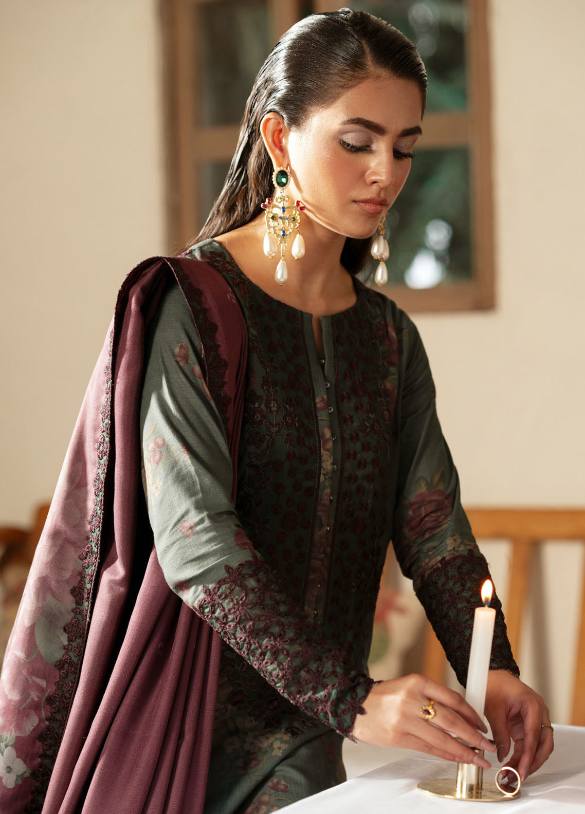 Iznik Embroidered Khaddar Suit Unstitched 3 Piece IZ24PW IPK-08 - Winter Collection