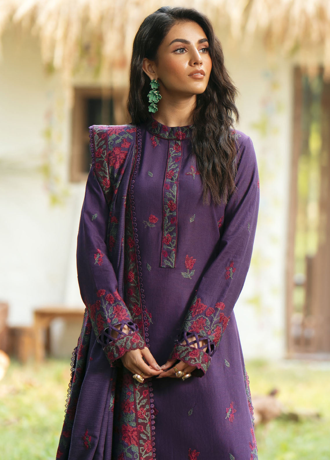 Iznik Embroidered Khaddar Suit Unstitched 3 Piece IZ24PW IPK-09 - Winter Collection