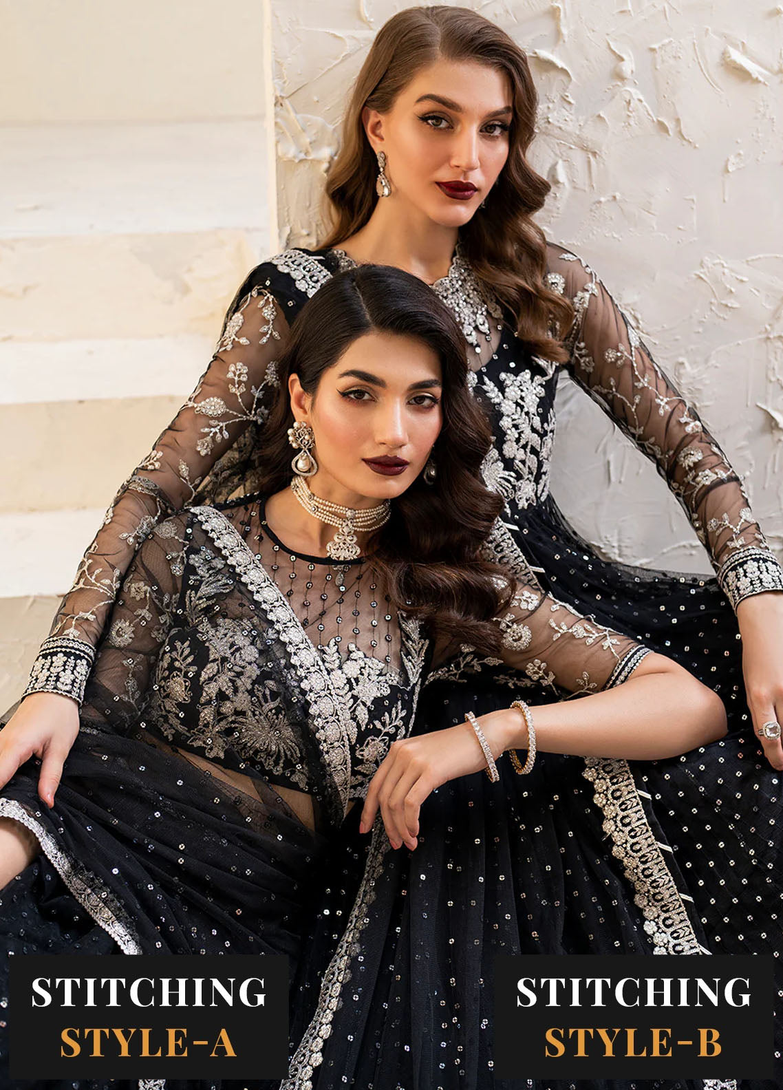 Iznik Embroidered Net Suits Unstitched 3 Piece IZ24CC CC-50 - Luxury Collection