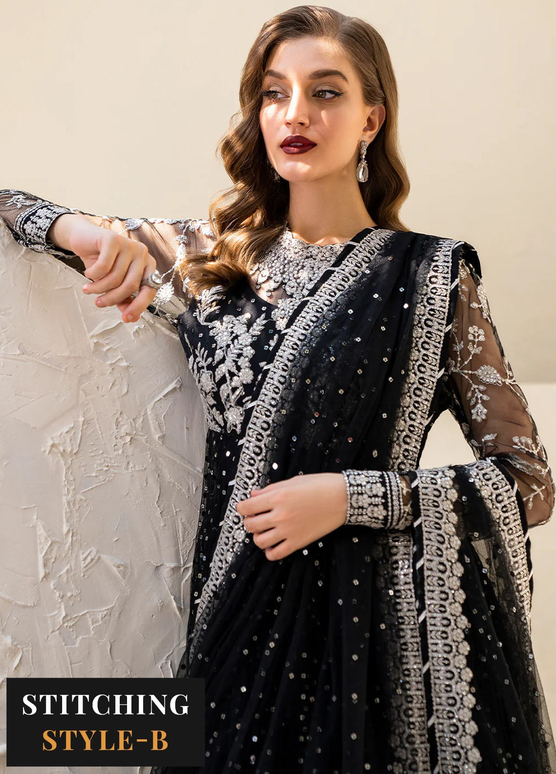 Iznik Embroidered Net Suits Unstitched 3 Piece IZ24CC CC-50 - Luxury Collection