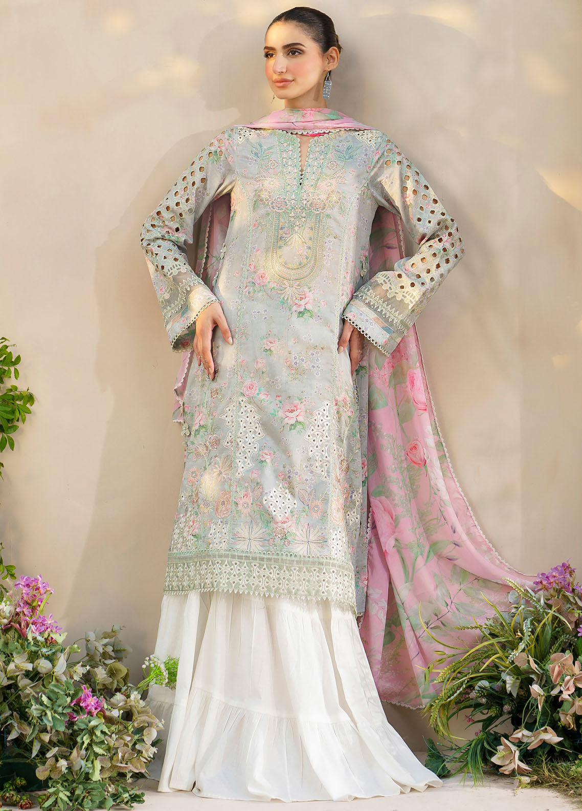 Iznik Unstitched Festive Lawn Collection 2024 SFL-07 Gleam