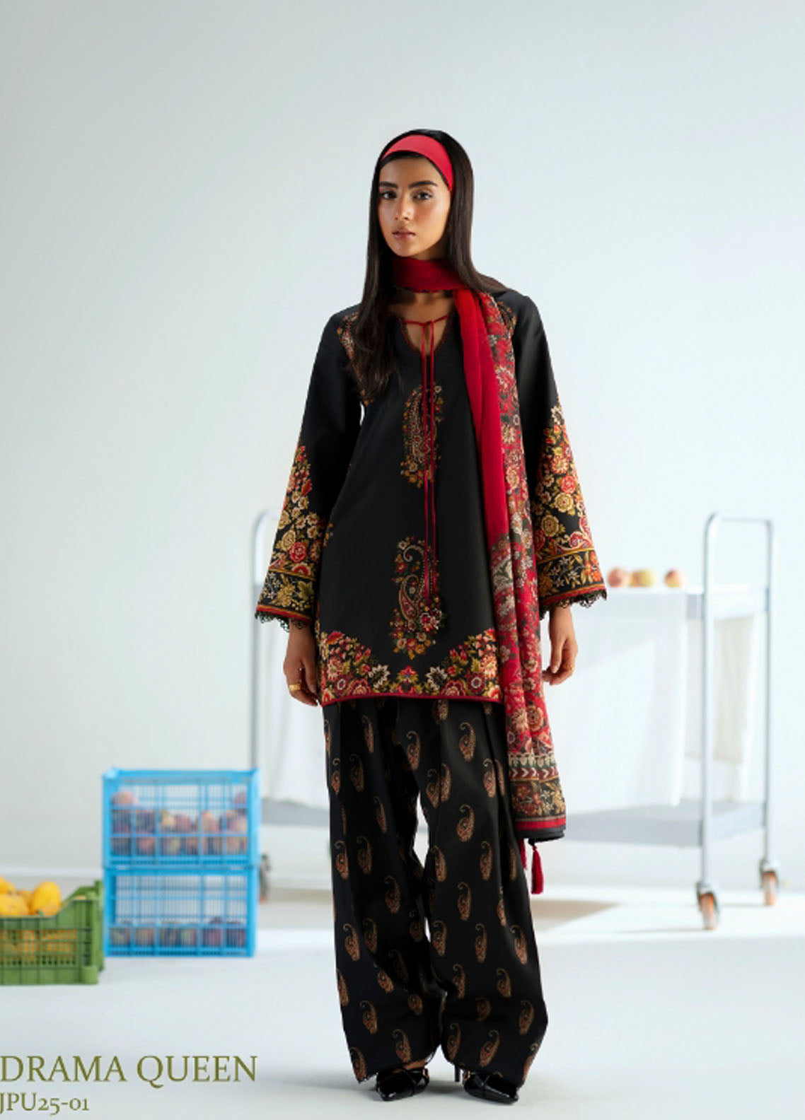 Joolie Prints by Saira Rizwan Printed Cambric Suits Unstitched 3 Piece SR25JP JPU25-01 Drama Queen
