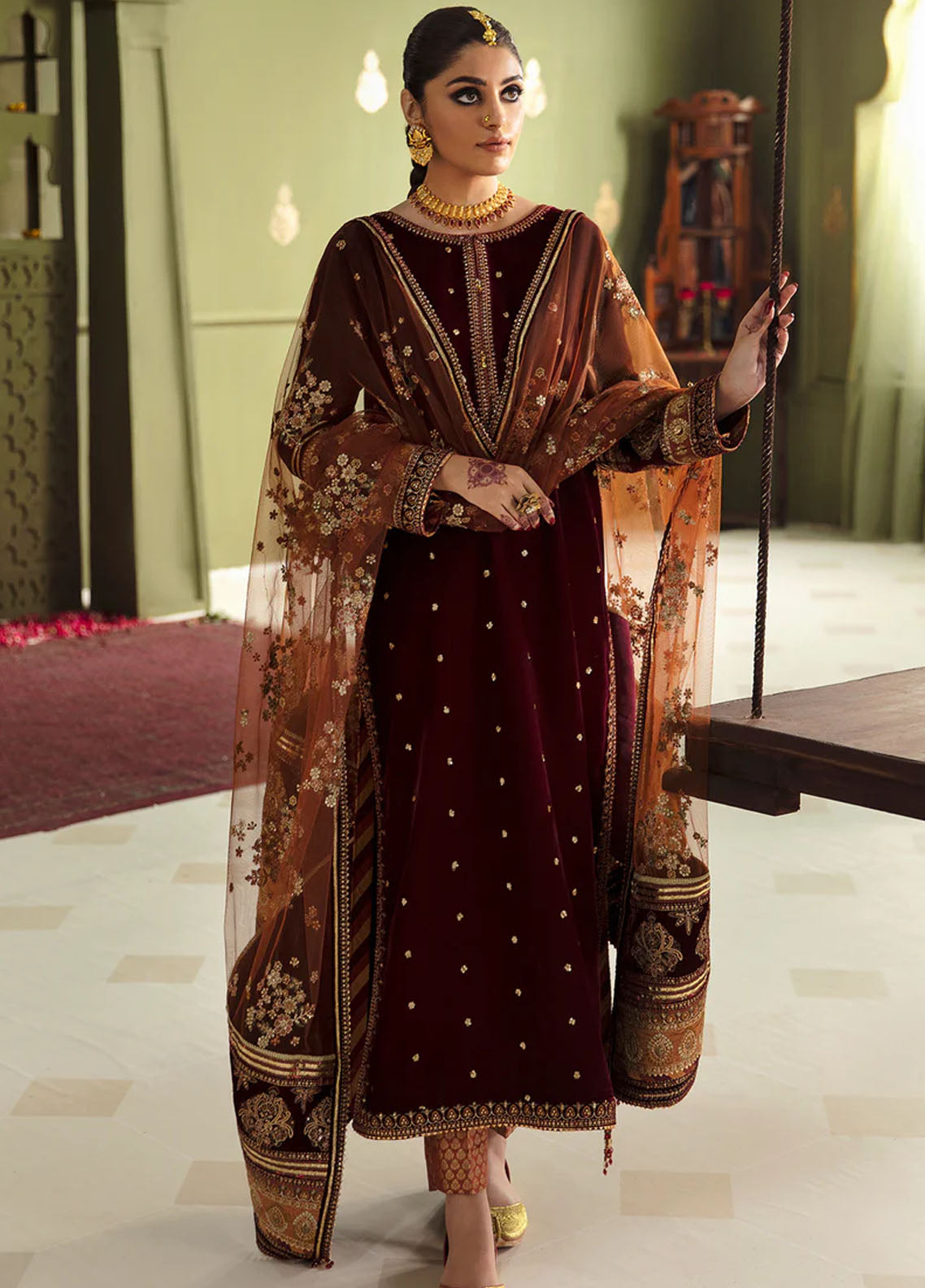 JahanAra By Baroque Luxury Velvet Collection 2023 UF-466