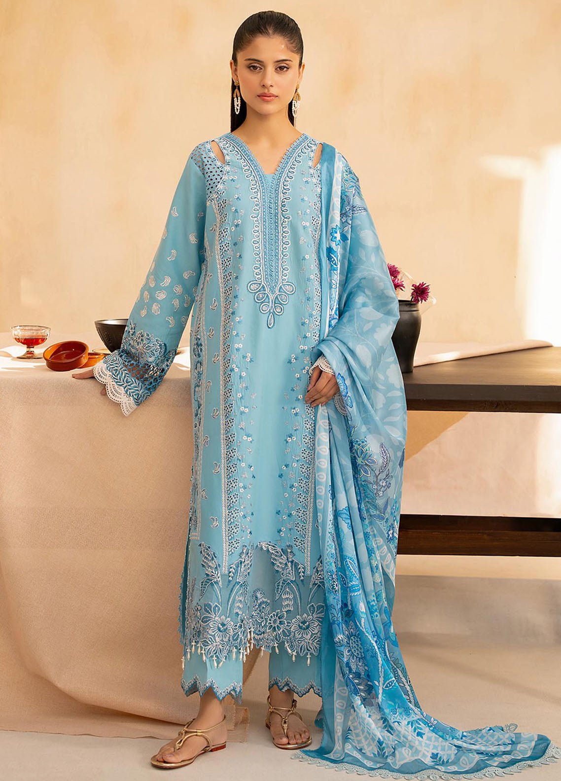 Jahan by Rajbari Embroidered Lawn Suits Unstitched 3 Piece RB25JPF D-5 B Sira