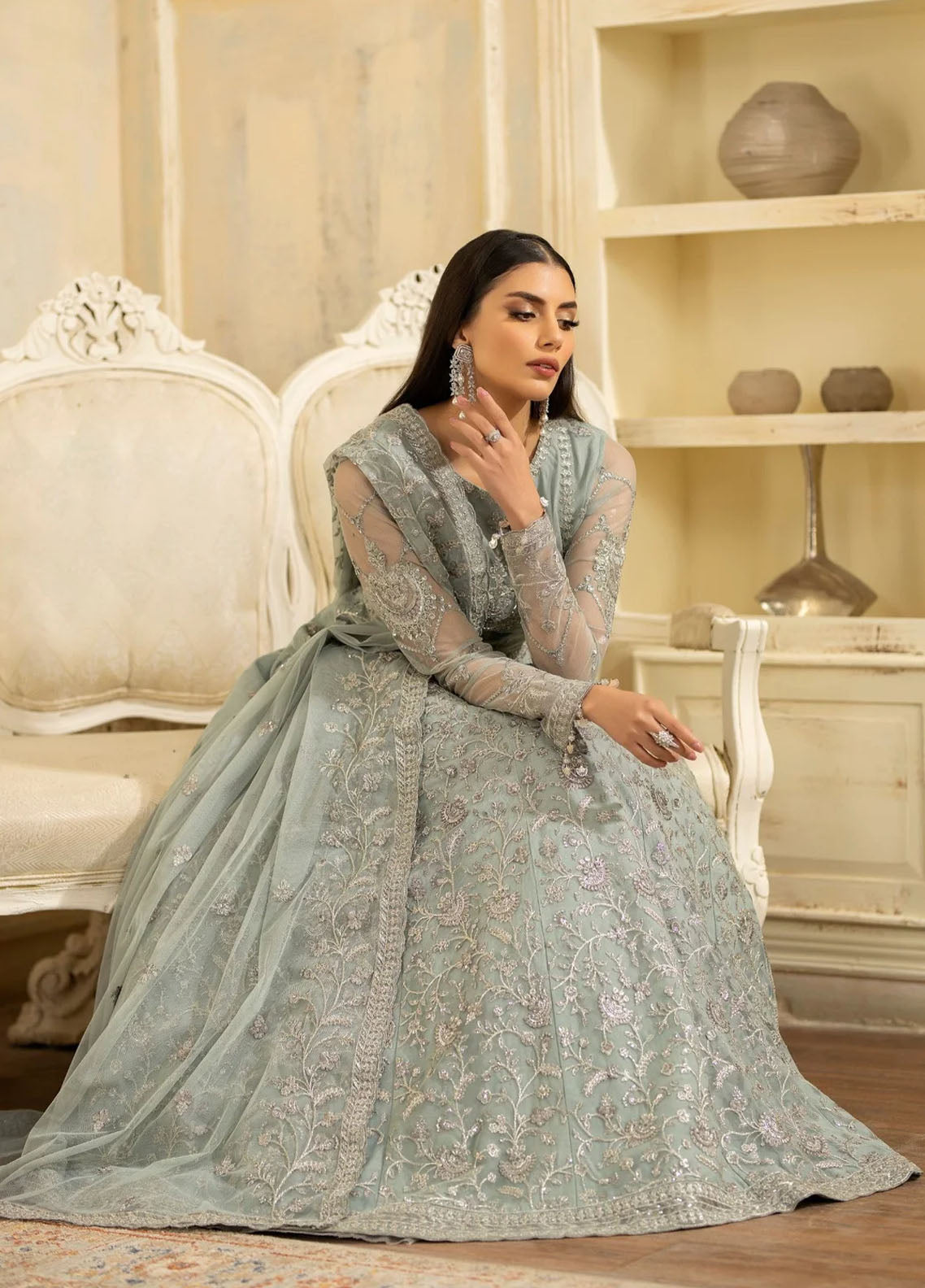 Mohagni Pret Embroidered Net 3 Piece Suit MGL-07 LAIRA