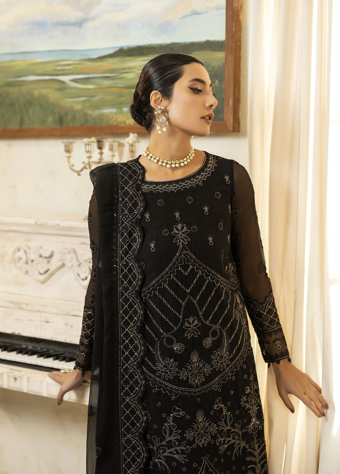 Mohagni Pret Embroidered Chiffon 3 Piece Suit MGL-13 AYZEL