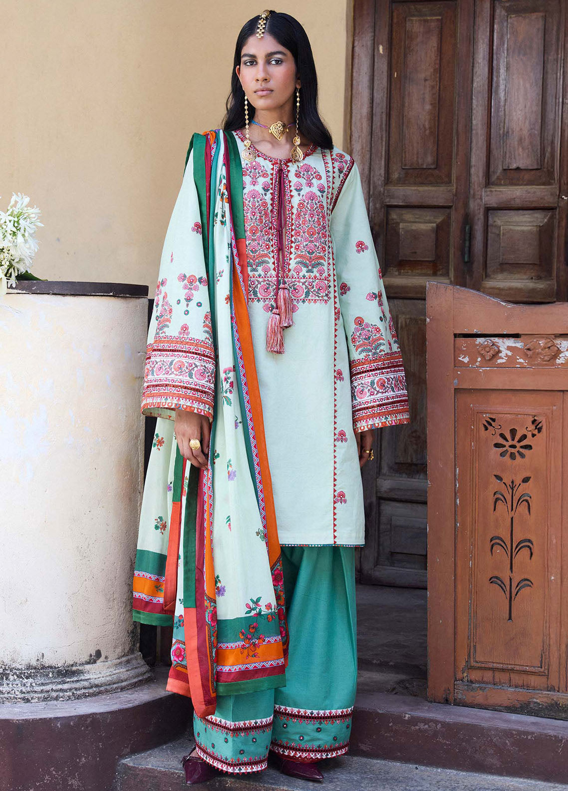 Jugnu by Hussain Rehar Embroidered Lawn Suit Unstitched 3 Piece HRR25JS D-01 Rupal