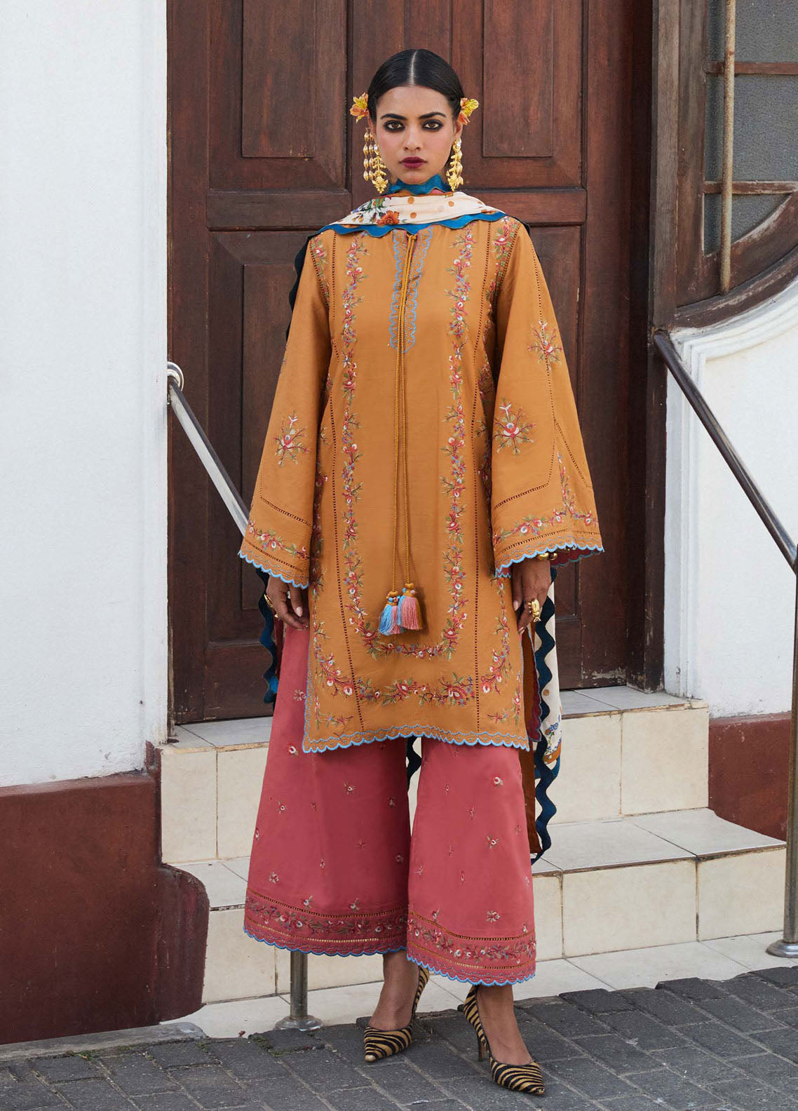 Jugnu by Hussain Rehar Embroidered Lawn Suit Unstitched 3 Piece HRR25JS D-02 Nal