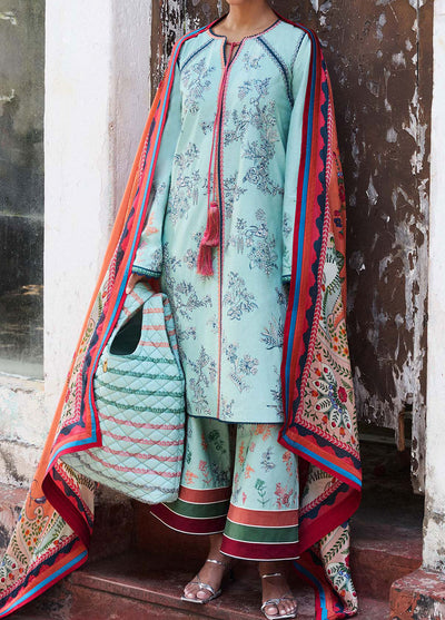 Jugnu by Hussain Rehar Embroidered Lawn Suit Unstitched 3 Piece HRR25JS  D-03 Neelum