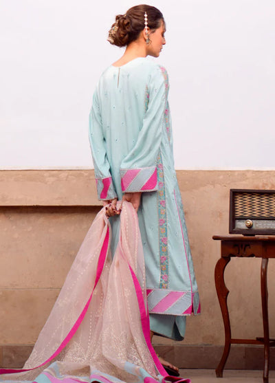 Kahani By Fozia Khalid Pret Embroidered Raw Silk 3 Piece Suit Amber